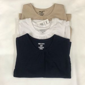 Baby Girl Basic Long Sleeve Shirts.